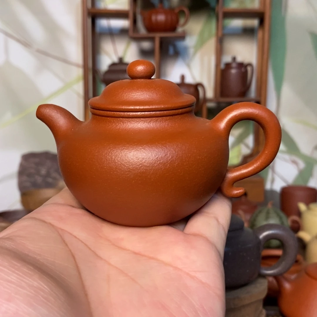 茶壶紫砂砂性小红泥小莲子140cc