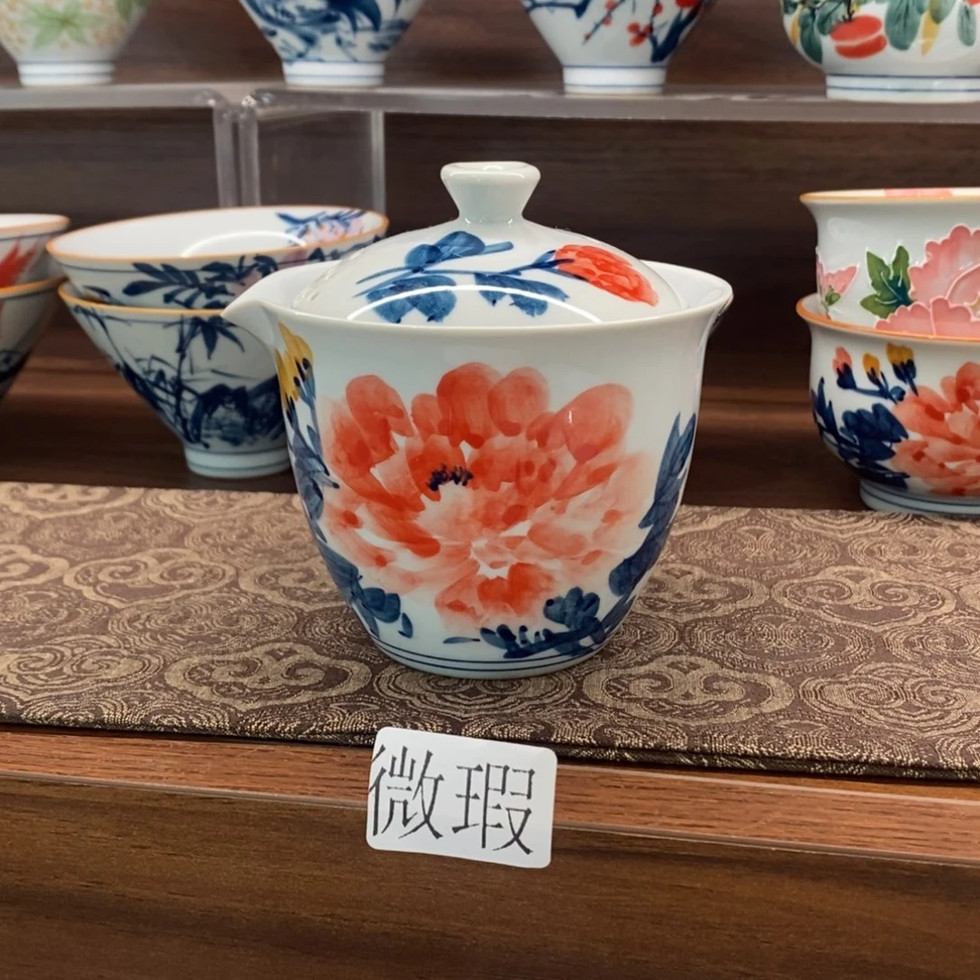 釉下彩老陶泥手工绘制