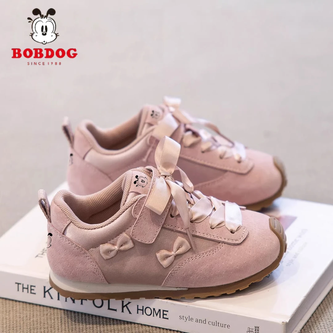 巴布豆女童鞋子2025春秋新款儿童德训鞋小女孩运动鞋轻便休闲鞋