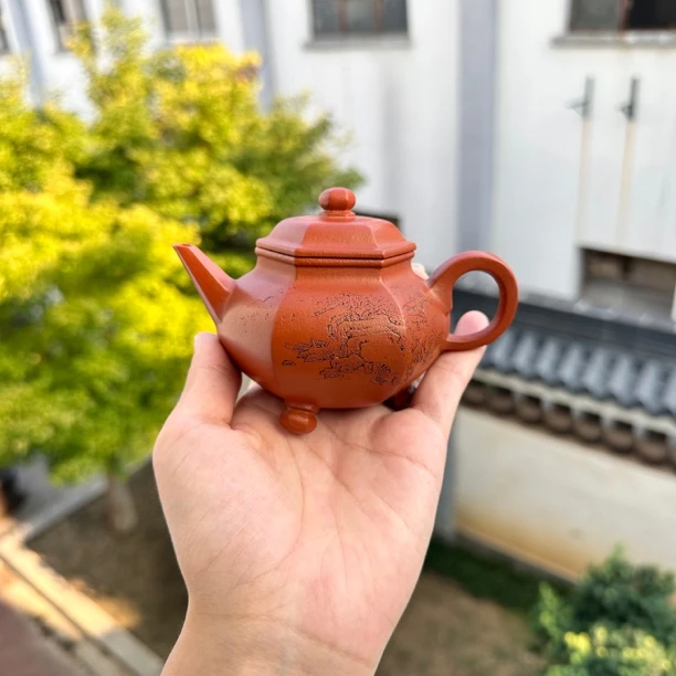 六方水平壶全手工·再庄朱泥容量 150cc