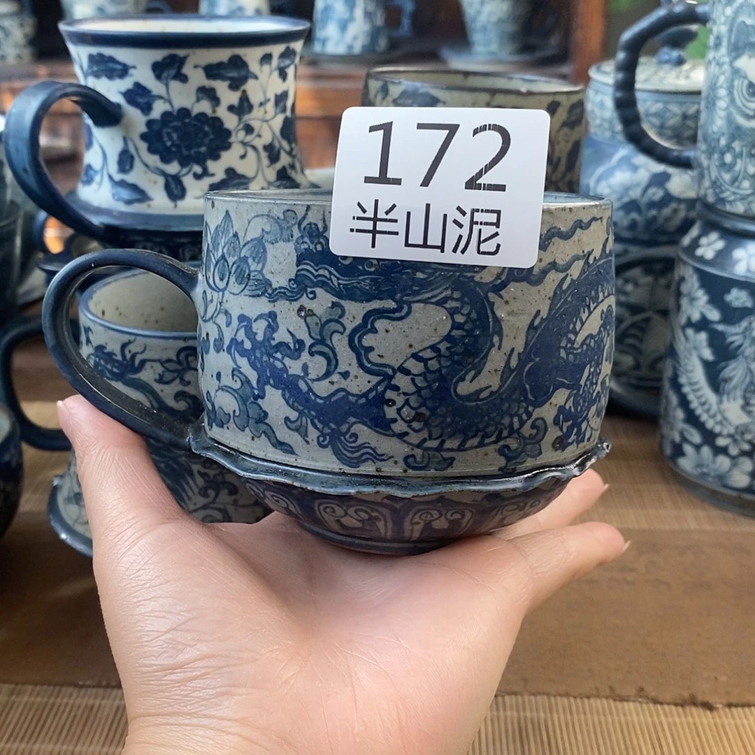 手工手绘青花高温陶瓷