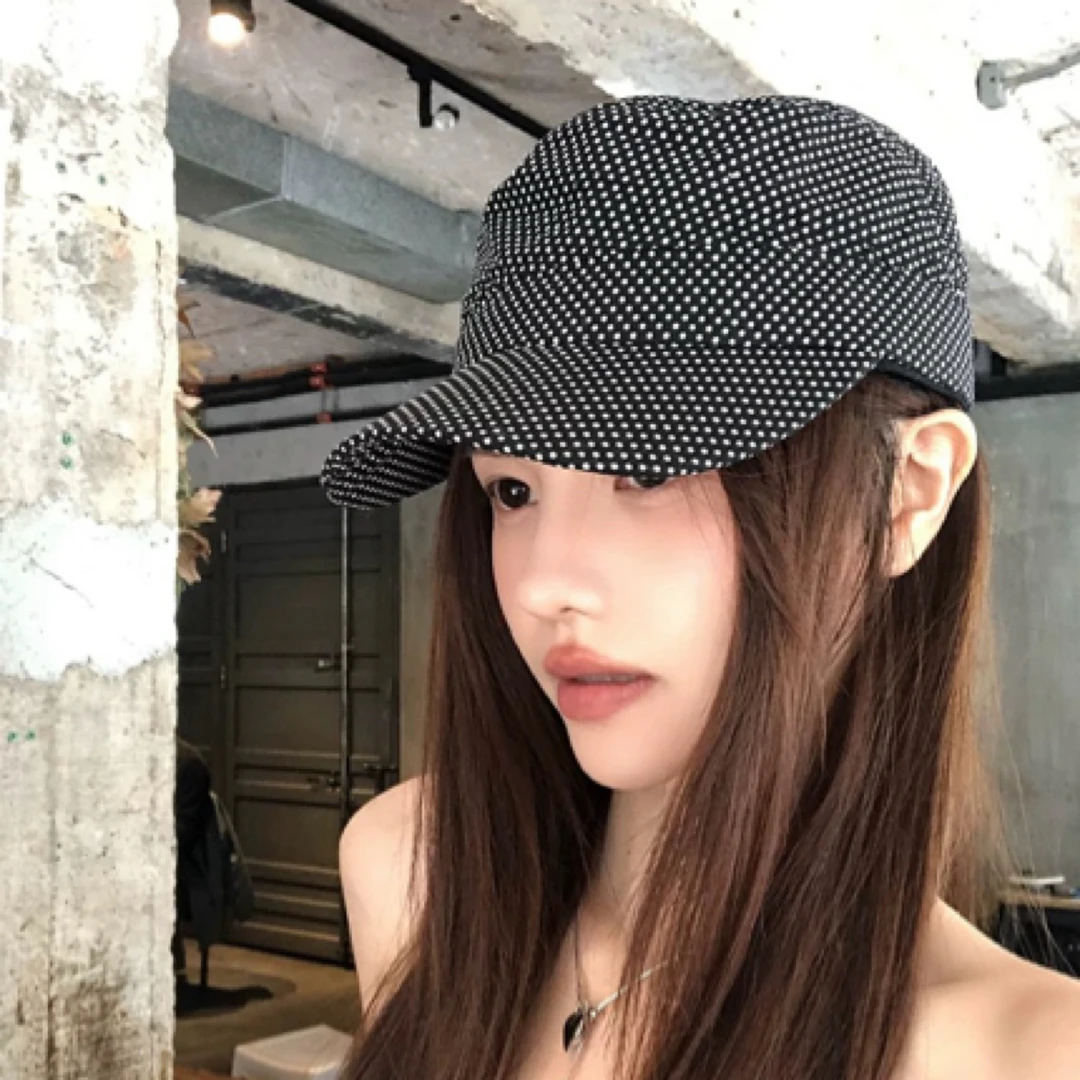 DAJUN大俊 复古波点平顶鸭舌帽女2025春夏薄款棒球帽