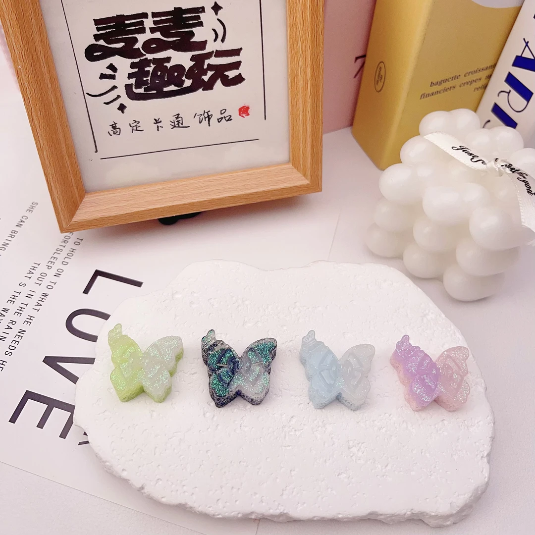 [麦麦高定-细闪蝴蝶]创意卡通环保树脂diy配件饰品手工创作卡通