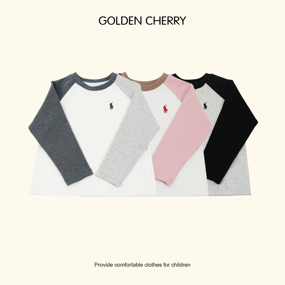 【Golden cherry】小童骑手圆领拼接洋气百搭打底衫283061