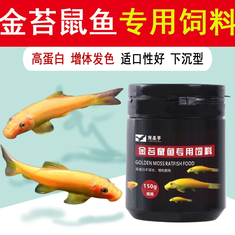 金苔鼠鱼饲料专用鱼食幼鱼鱼苗清道夫鱼食高蛋白开口下沉发色鱼粮