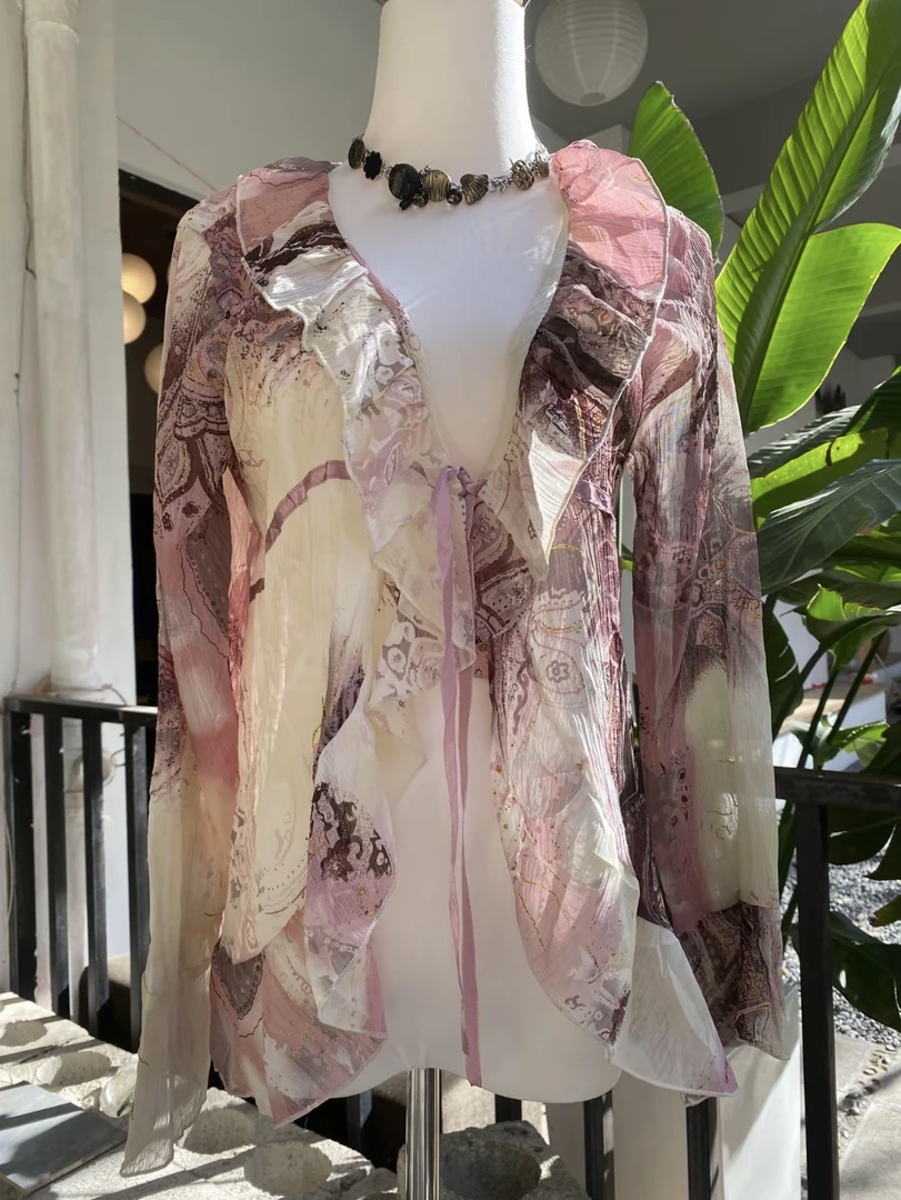 古着孤品网纱上衣