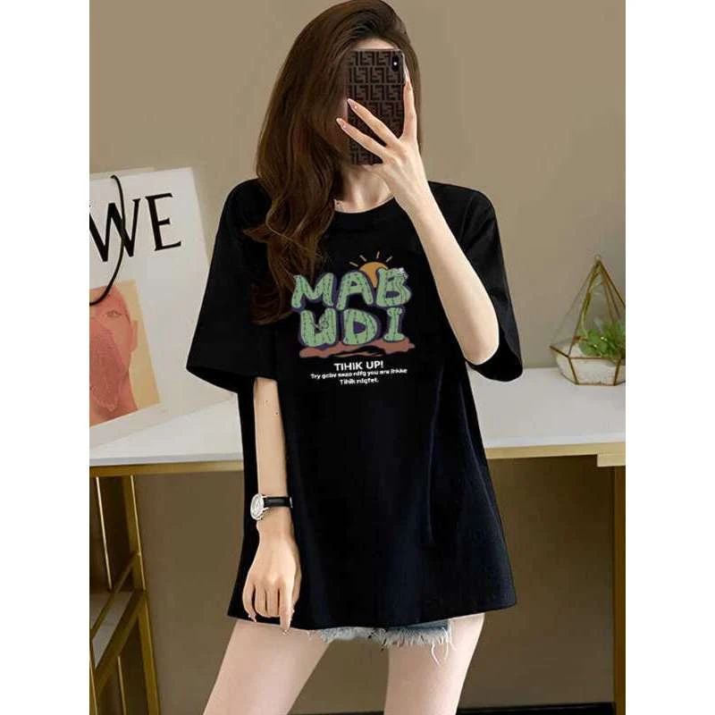 短袖t恤女2025新款夏季显瘦百搭小众圆领纯棉体恤小个子气质上衣