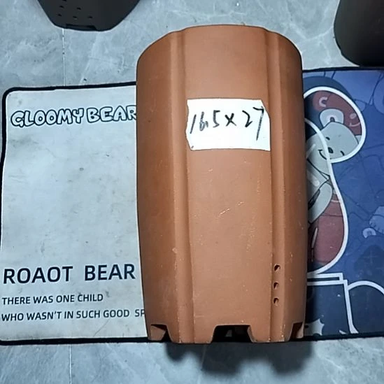 紫砂红泥抽角六方一个