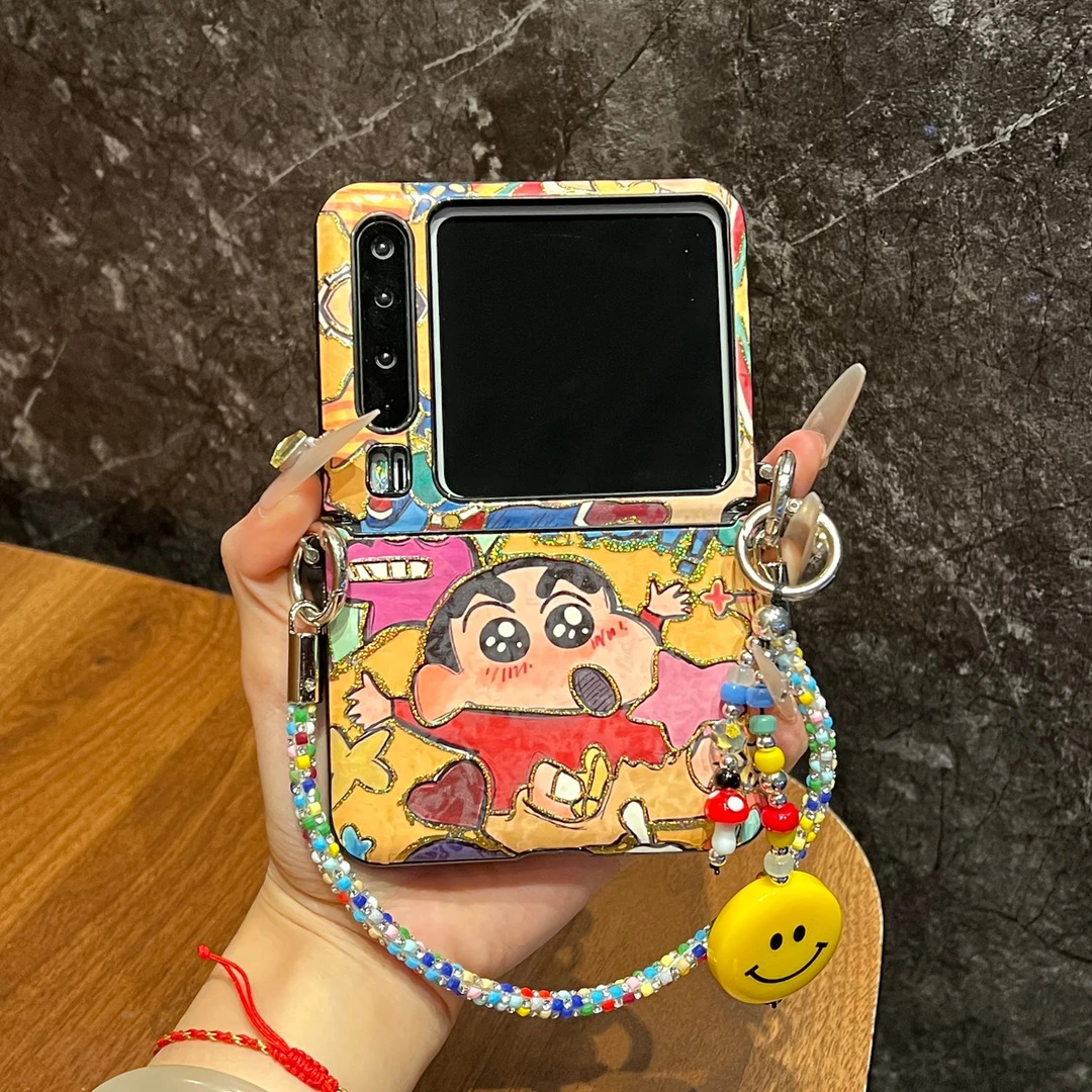 烫金蜡笔小新适用华为purax折叠屏手机壳pocket新款小米mixflip2