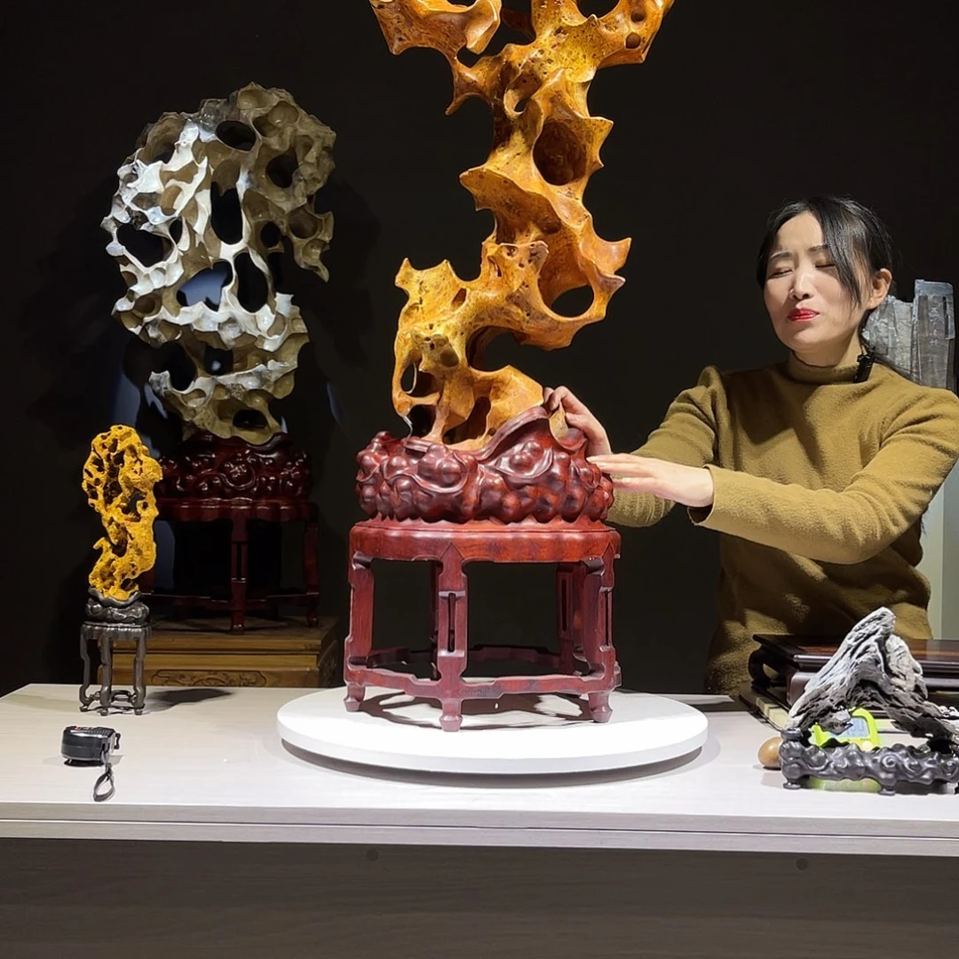 猫**话太湖石，太湖石摆件