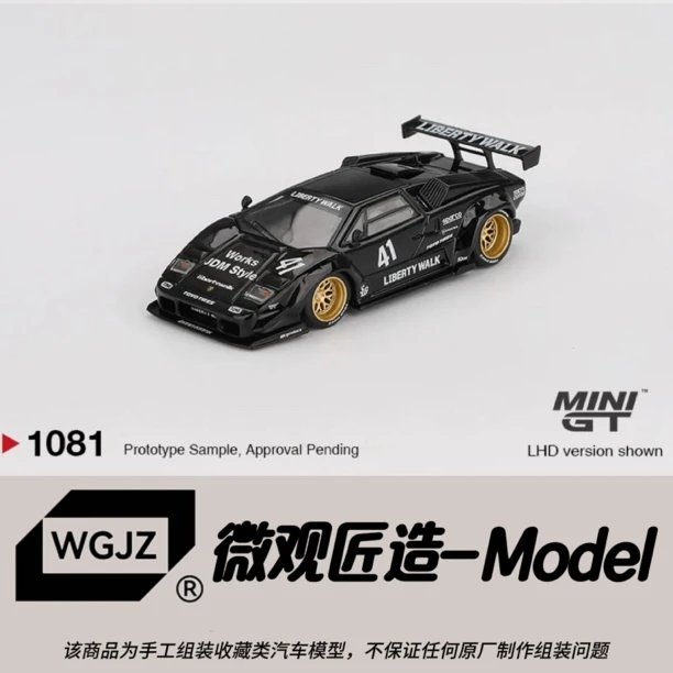 MINIGT 1:64 兰博基尼 康塔什 宽体 Countach 黑色 合金车模1081