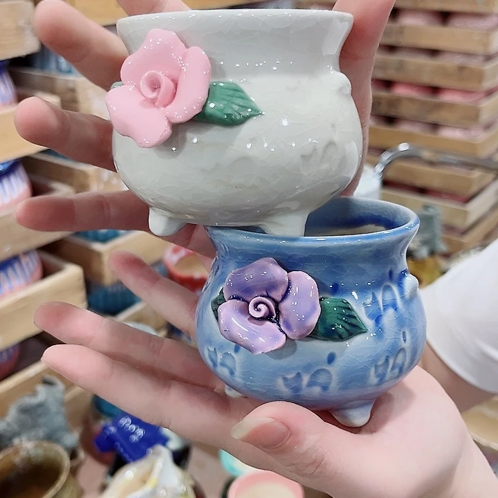 有孔.凑单10元陶瓷花盆发货！