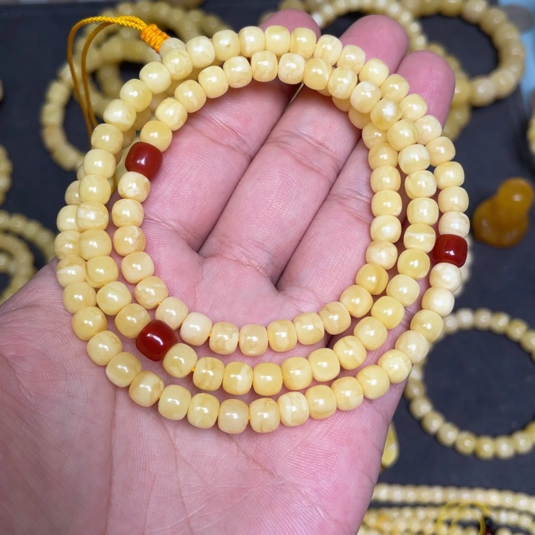 蜜蜡未镶嵌裸石蜜蜡佛珠6.5mm