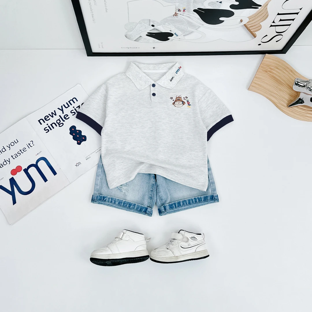 儿童夏装短袖POLO衫男童T恤夏薄款2025新款 HZ25361 悠悠童话童装