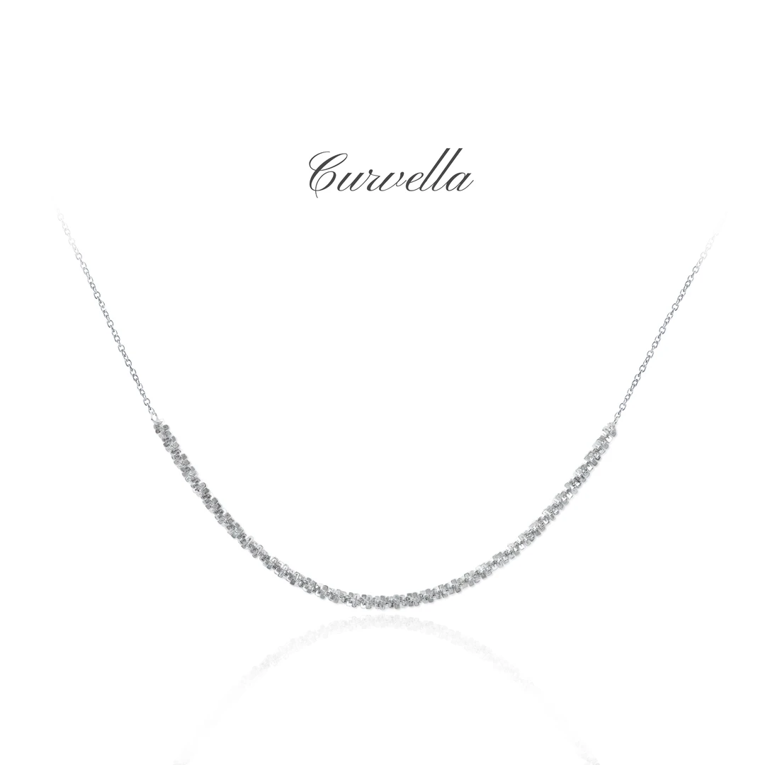 链子925银 【繁花】银河满天星项链闪沙链鳞波链欧美风潮银饰