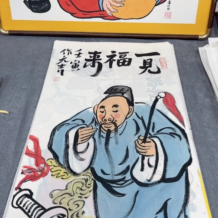 国画手绘禅意画一物一拍