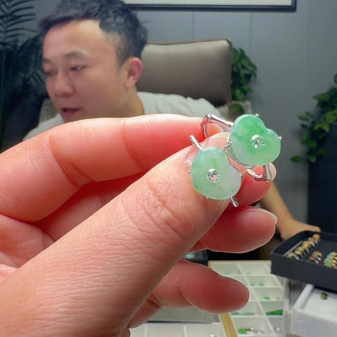 翡翠银S925镶嵌戒指多样性发货其一