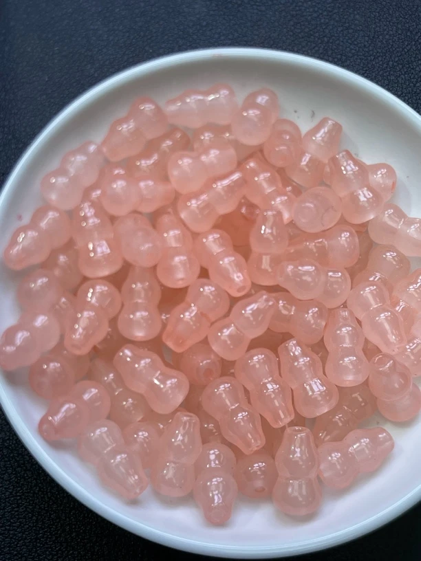 天然珠宝玉石 和田玉藕粉葫芦Y1823  14*8 15颗 （赠弹力线）