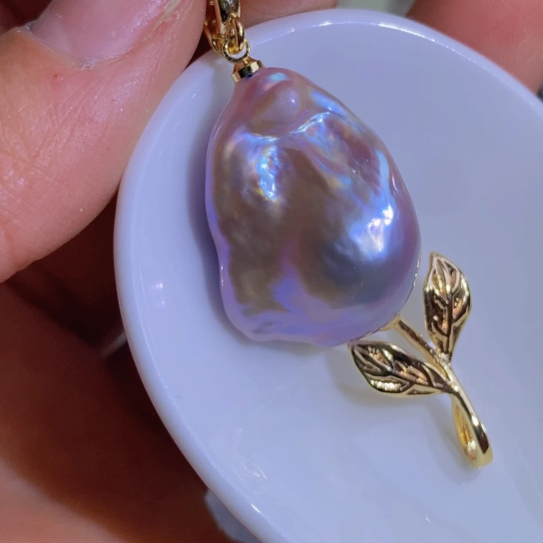 银S925镶嵌天然淡水珍珠淡水珍珠