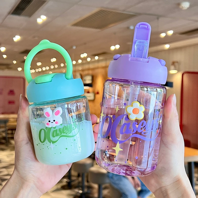 儿童迷你可爱小巧吸管杯便携式水杯女生高颜值学生口袋杯随手杯子