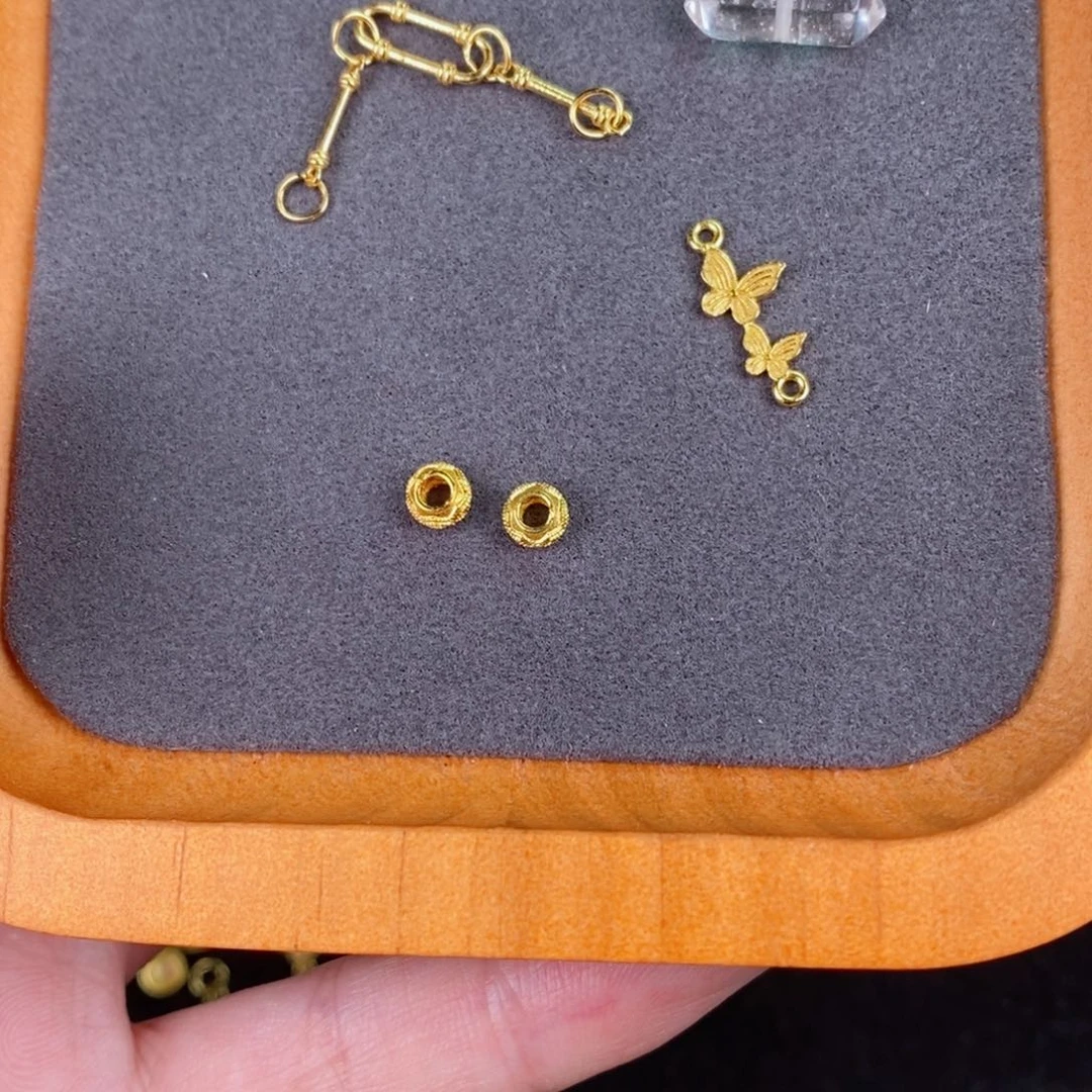 水晶珠宝半成品银S925镀金镶嵌