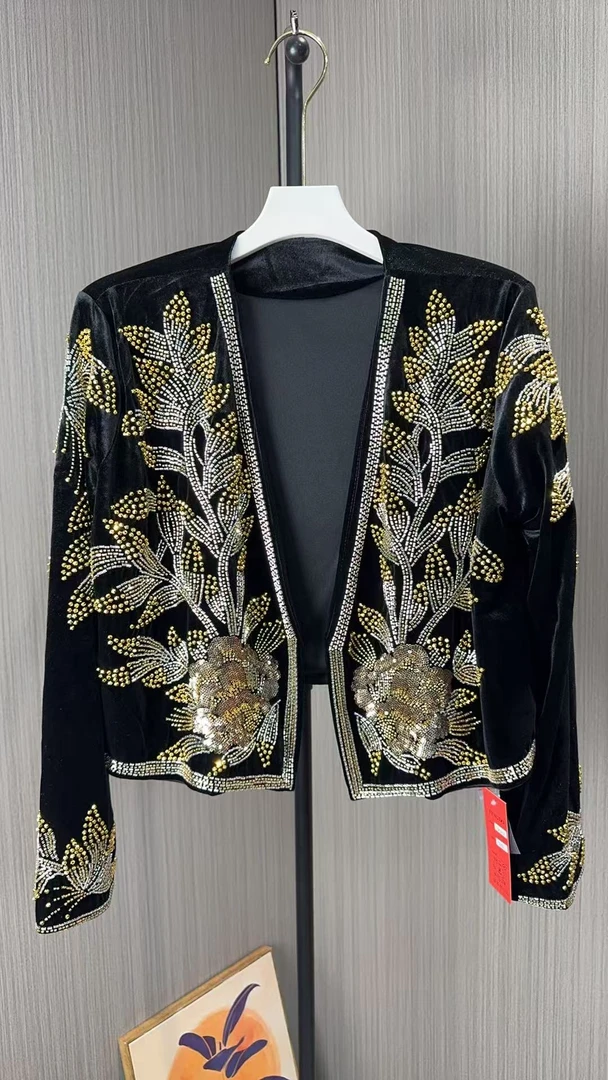 【A031】时尚新款民族服饰迪拜土耳其女士气质短款开衫礼服重工