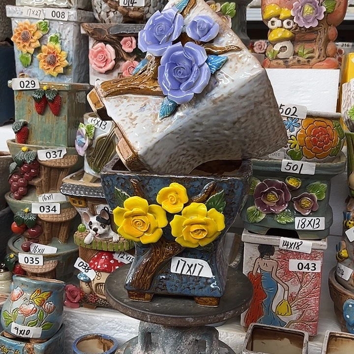 粗陶材质多肉花盆