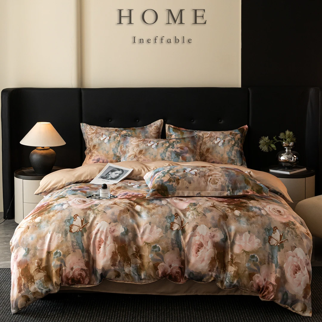 轻奢高级参元暖绒礼盒装花卉印花四件套礼盒装 柏林花事 Y