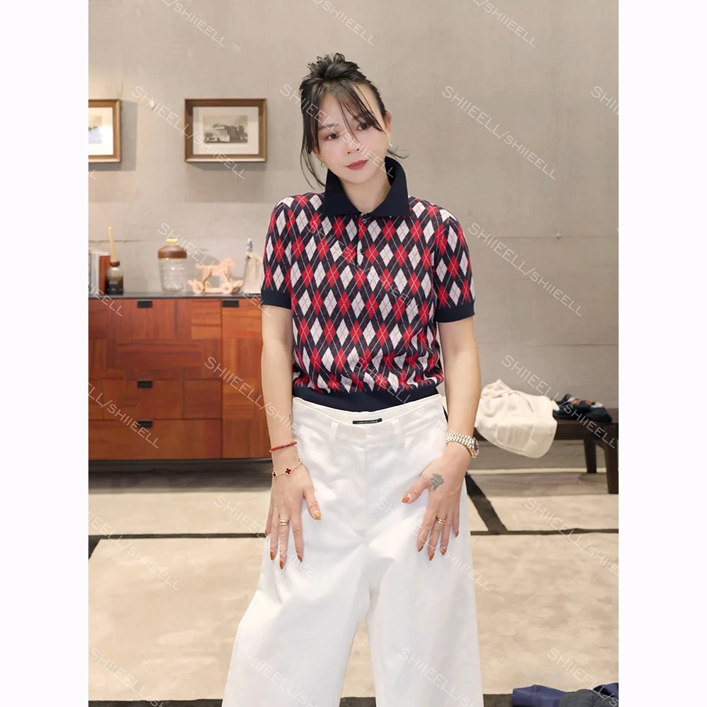 SHIIEELL【破格新复古】老钱风复古绵羊毛混纺软糯修身POLO衫z8007