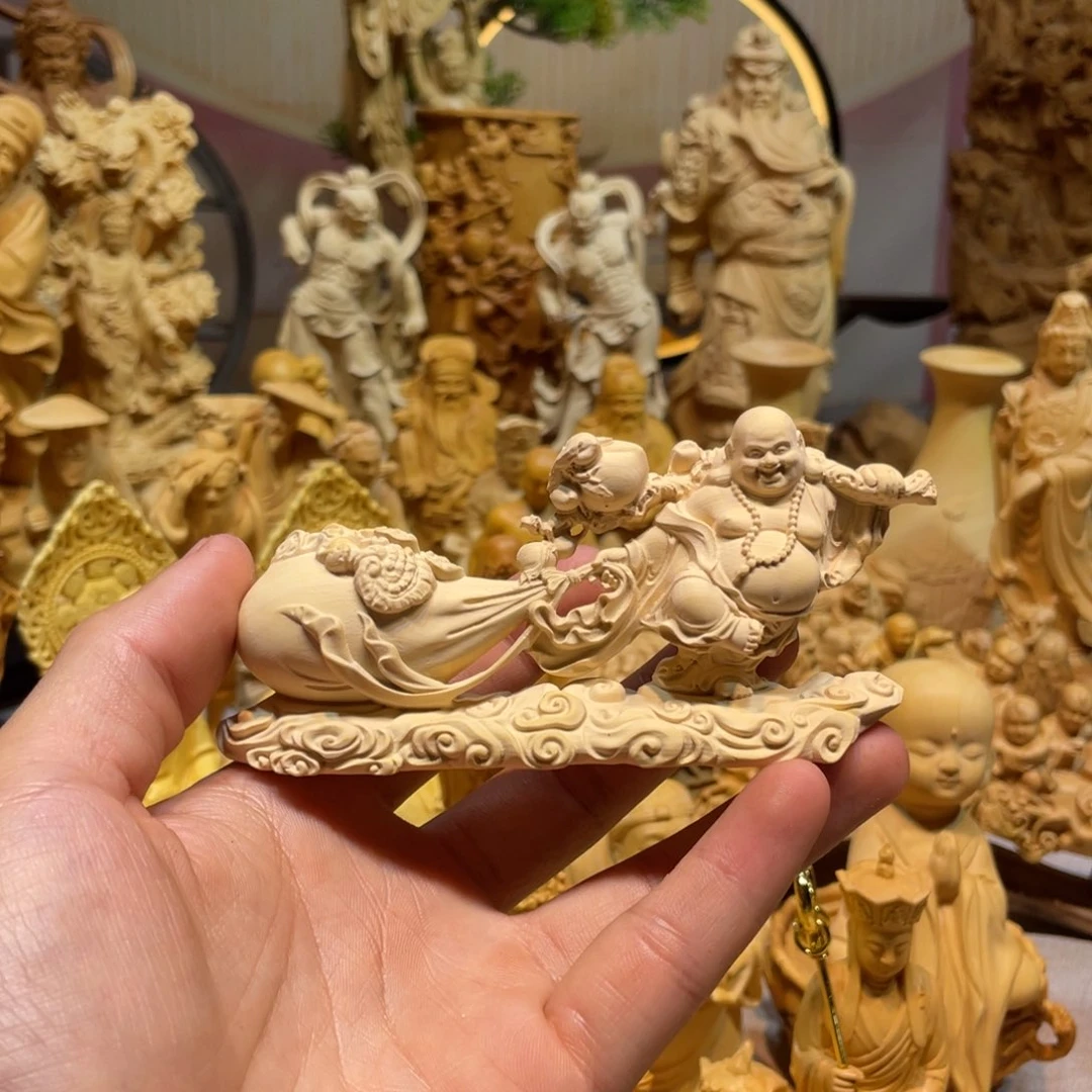 黄杨木黄杨木布袋弥勒佛