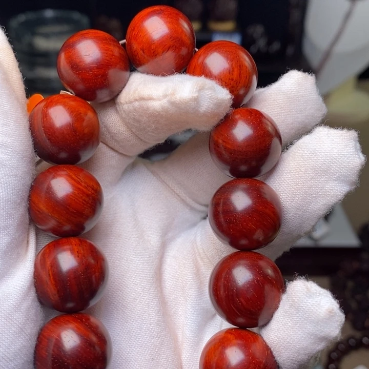 小叶紫檀手串/手链原汁原味1.8cm 鸡血红泥料特价