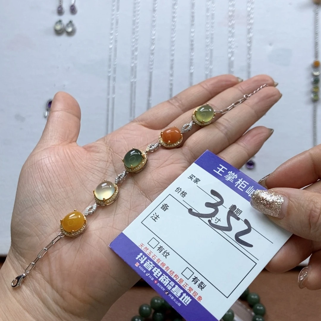 岫玉吊坠吊坠银S925镶嵌