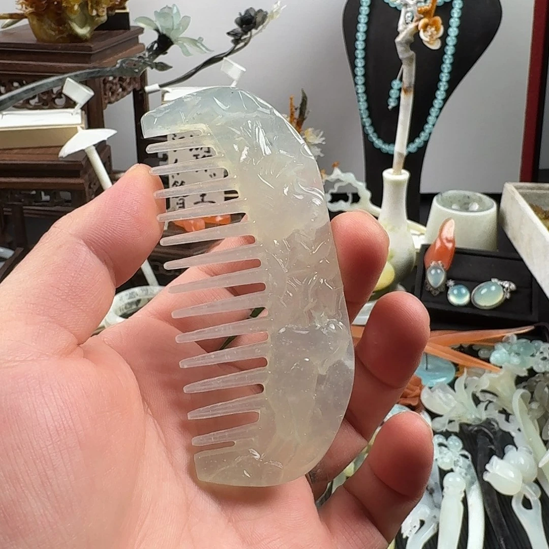 蛇纹石玉未镶嵌发饰