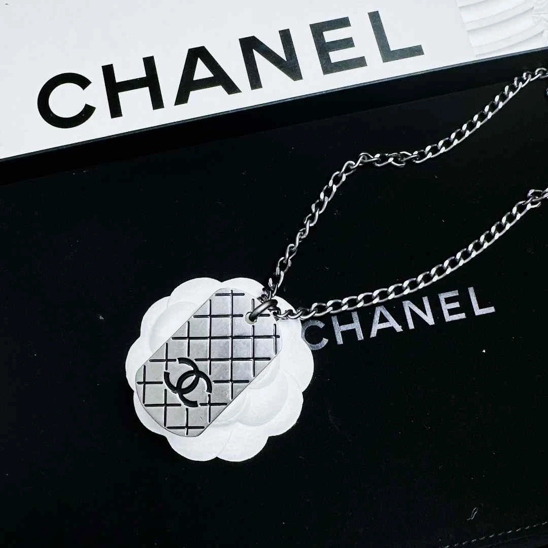 95新 Chanel/香奈儿 柚礼中古/香奈儿枪色方牌项链LZ502294