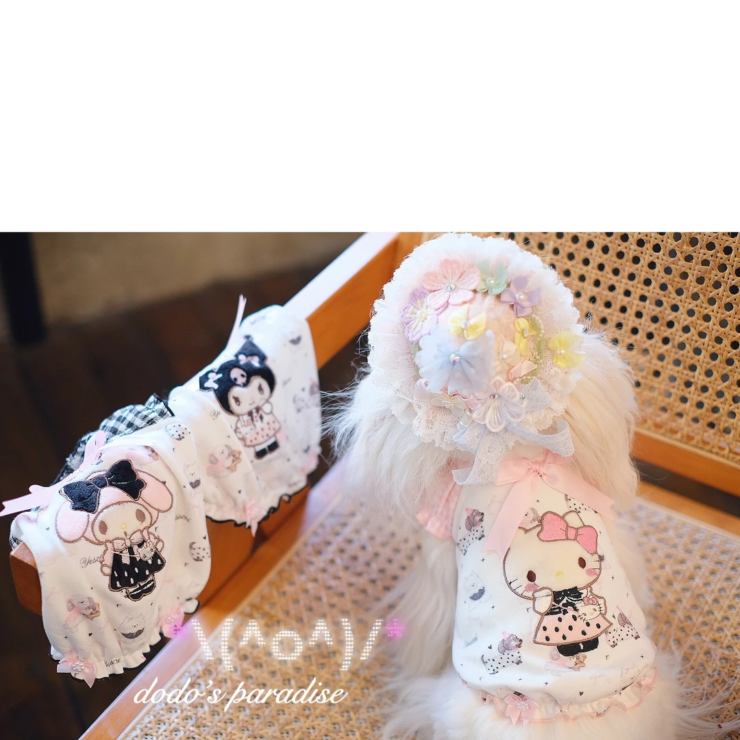 25新款春夏宠物猫狗泰迪约克夏小马kitty美乐蒂库洛米娃娃裙衣服