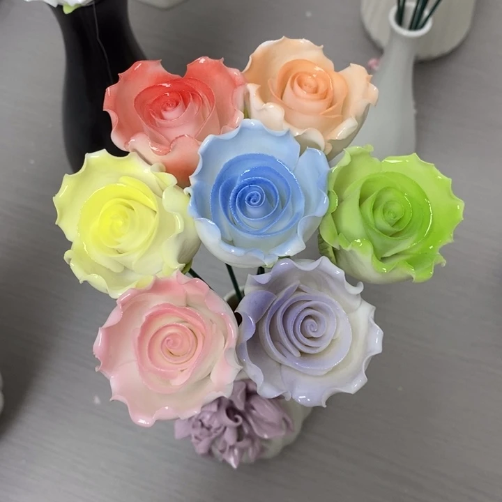 陶瓷陶瓷材料7朵组合