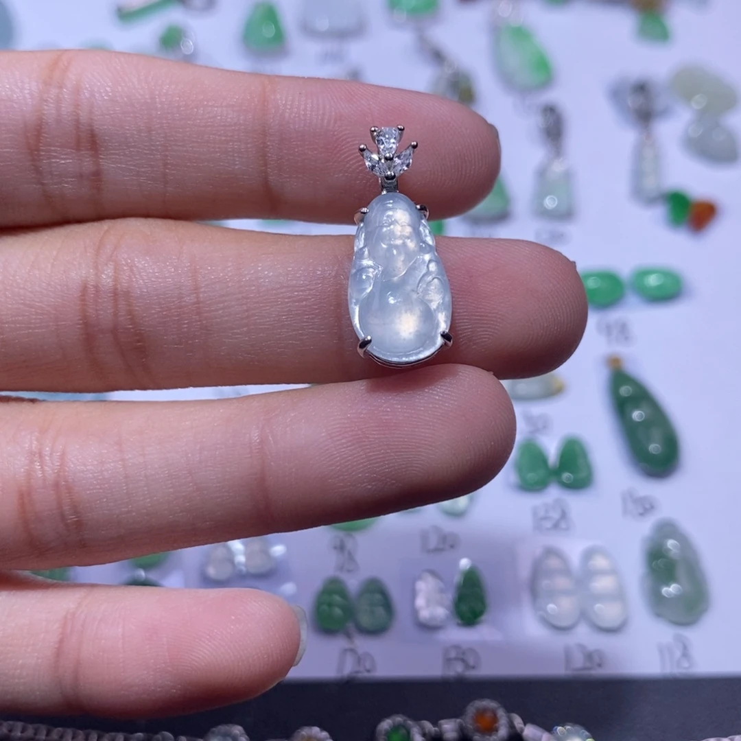 翡翠银S925镶嵌颈饰财