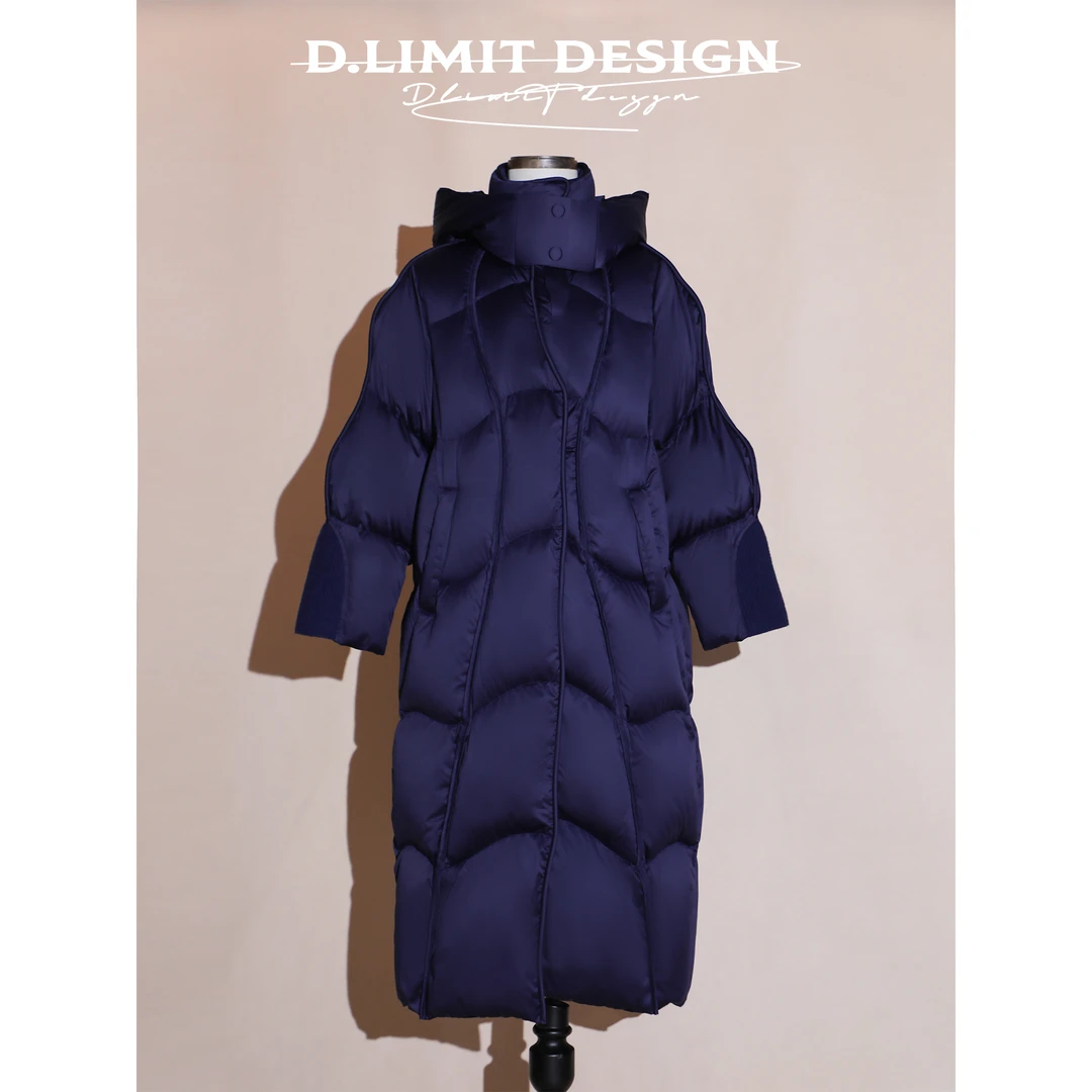 【D.Limit design】冬日暖澜袖子波浪型设计长款连帽鹅绒服DLCYH830
