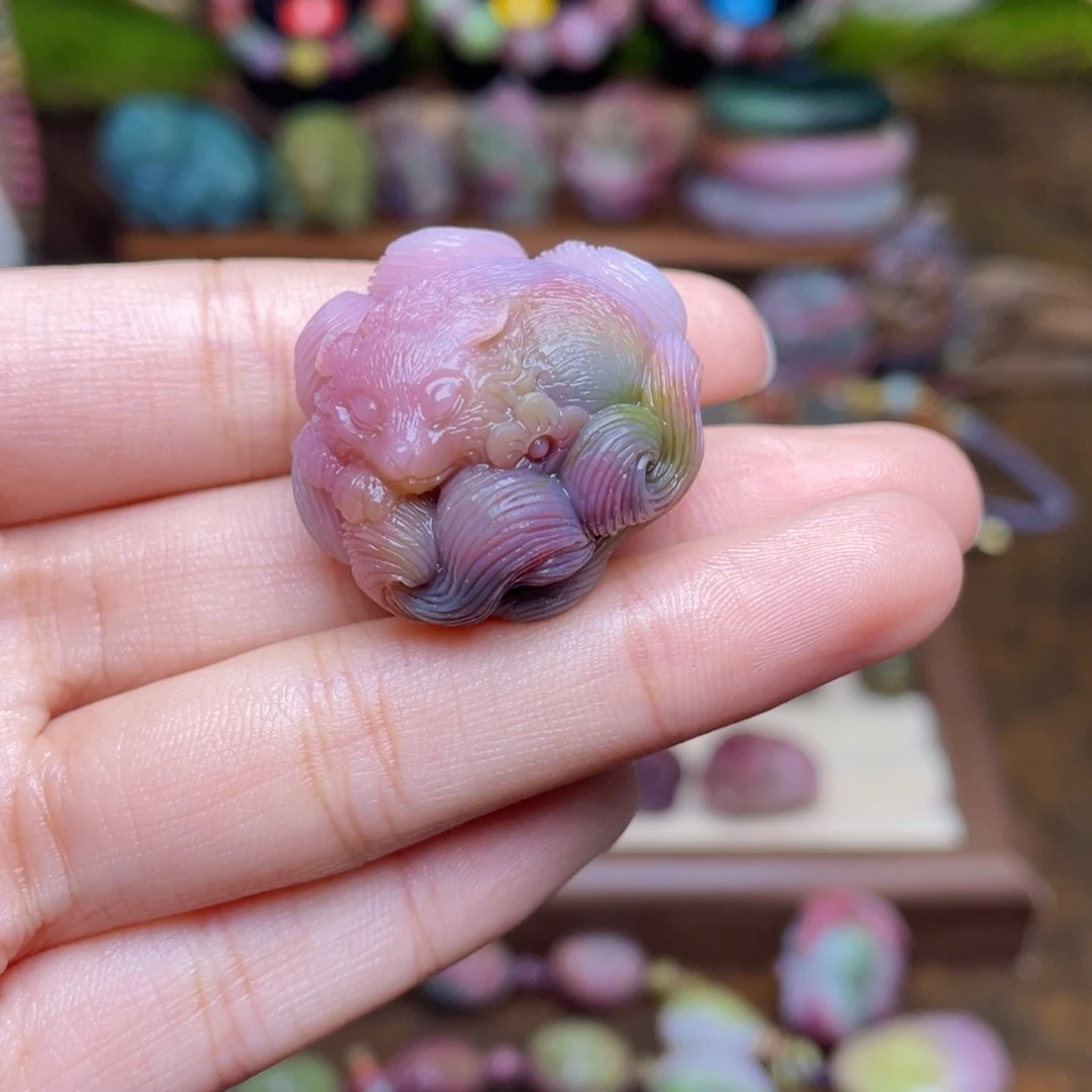 玛瑙/玉髓珠宝半成品未镶嵌周*婷盐源玛瑙彩虹九尾