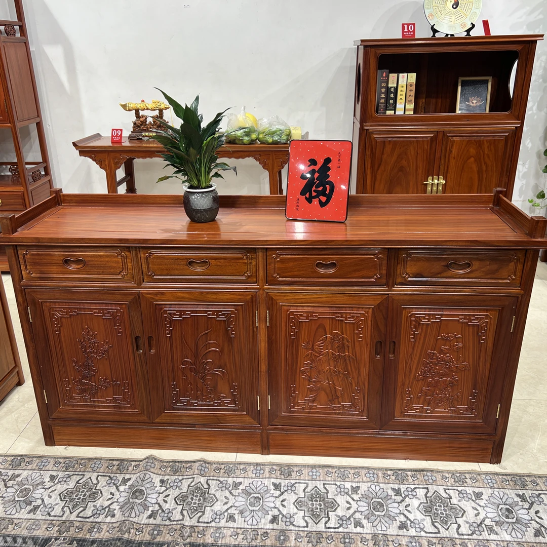 鸿远红木 花梨木 多功能餐边柜茶水柜储物柜 尺寸158*40*84高