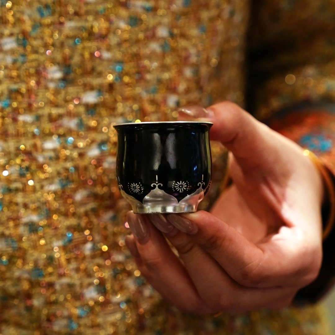 合吾  杯3  茶具中式茶道手工手绘 银