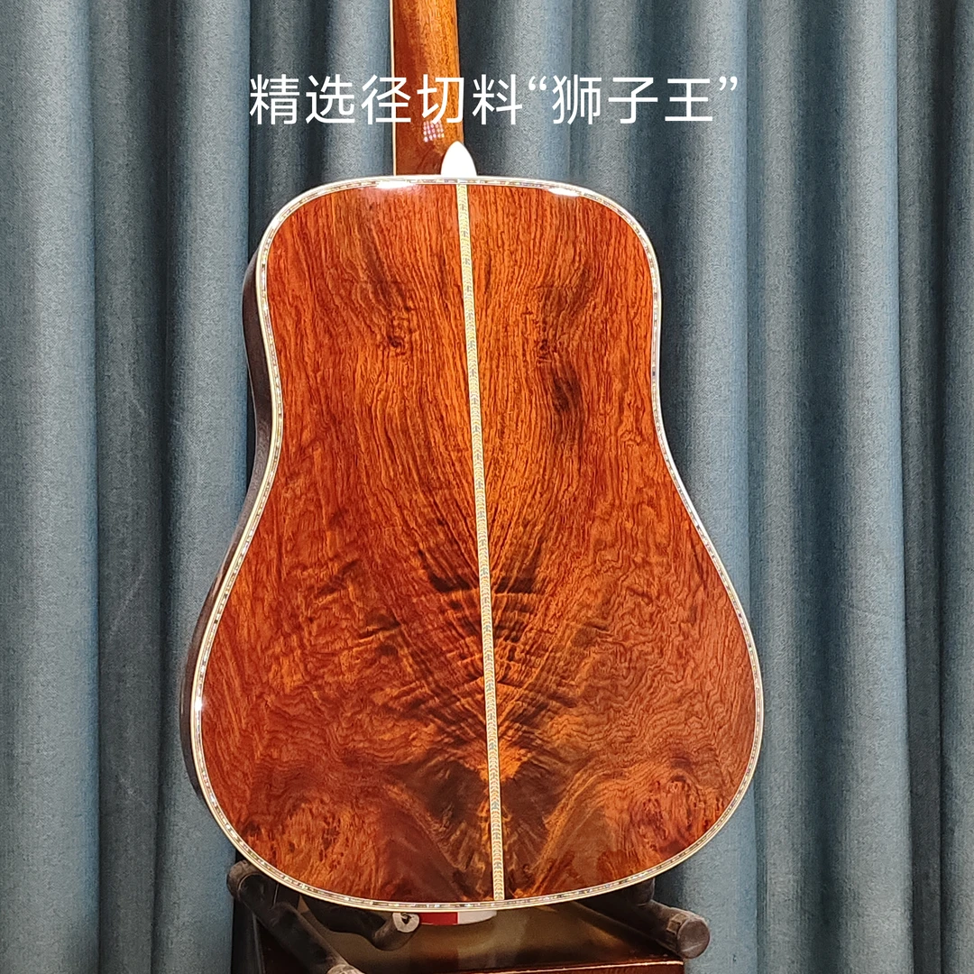 Doris/多瑞斯定制D45Ge阿迪可可菠萝/熊爪纹云杉手工吉他高端全单