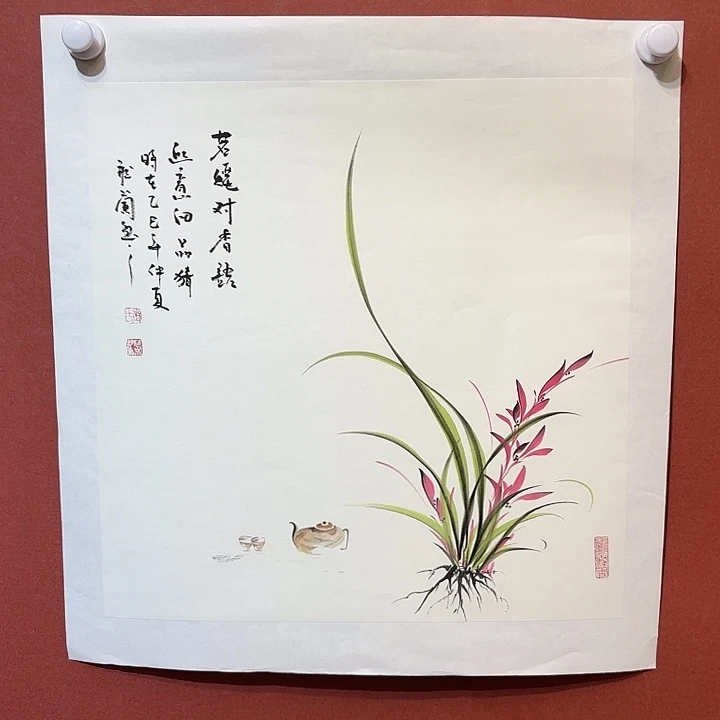 国画听兰老师花鸟