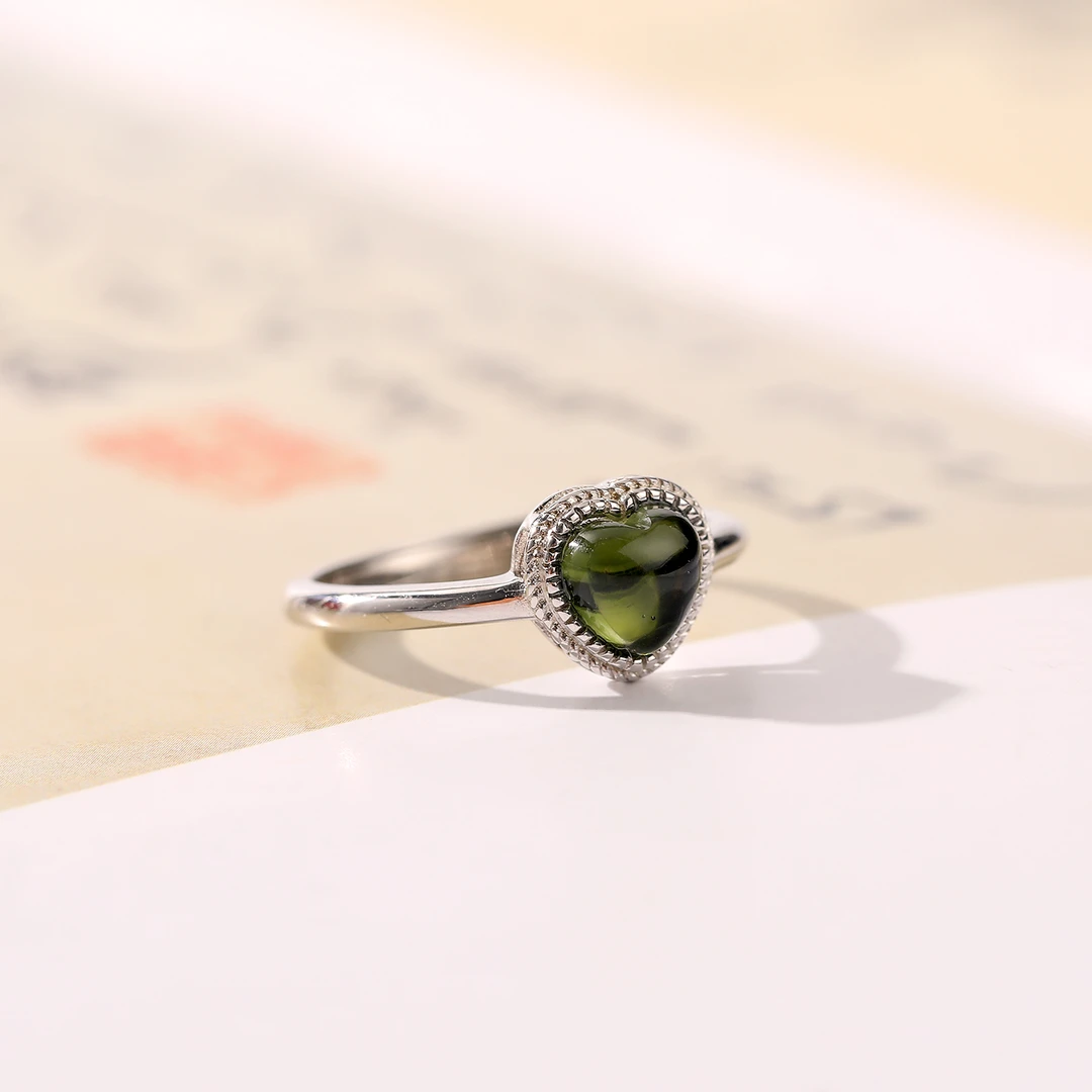 一了个卜【悸动】捷克爱心戒指s925