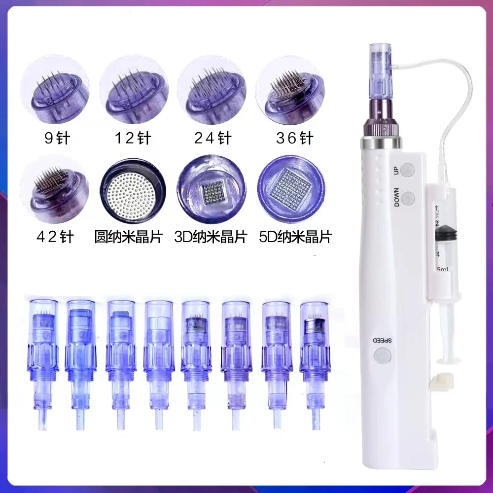 手持水光仪器无创导入护肤美肤微晶头自动出液钢针出水针家用