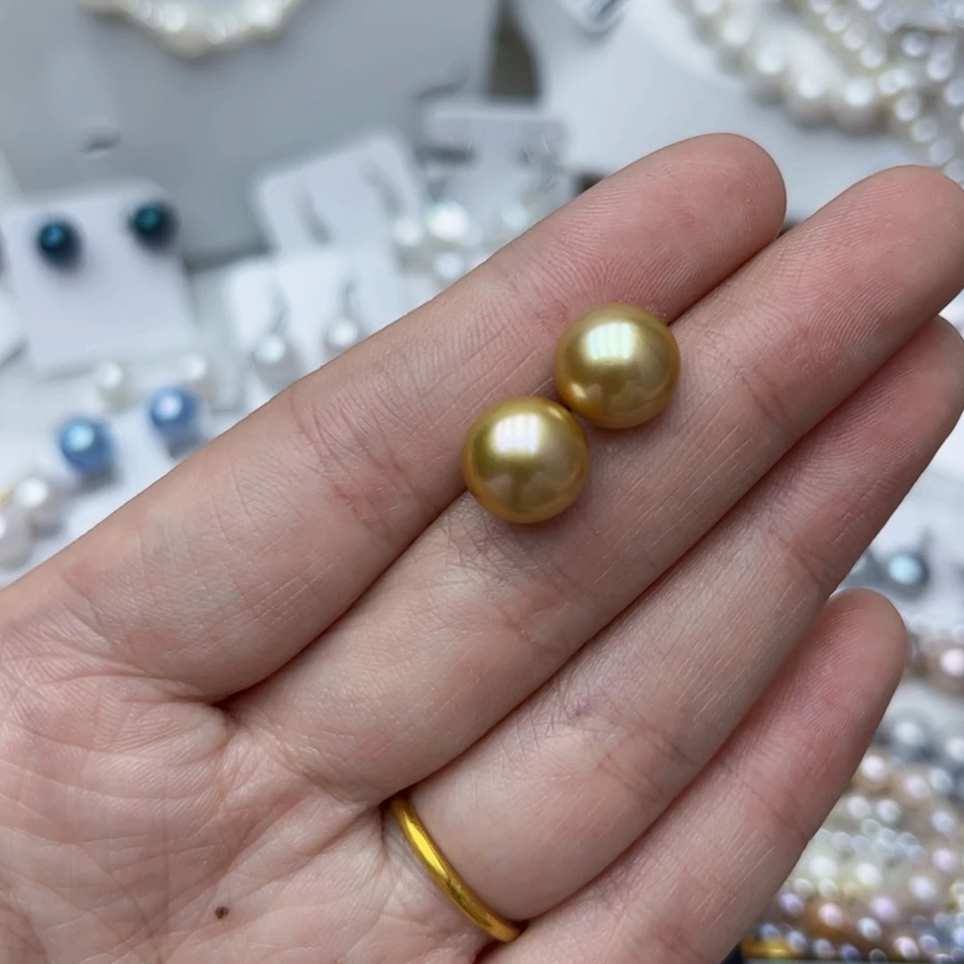 淡水珍珠耳饰银S925镶嵌