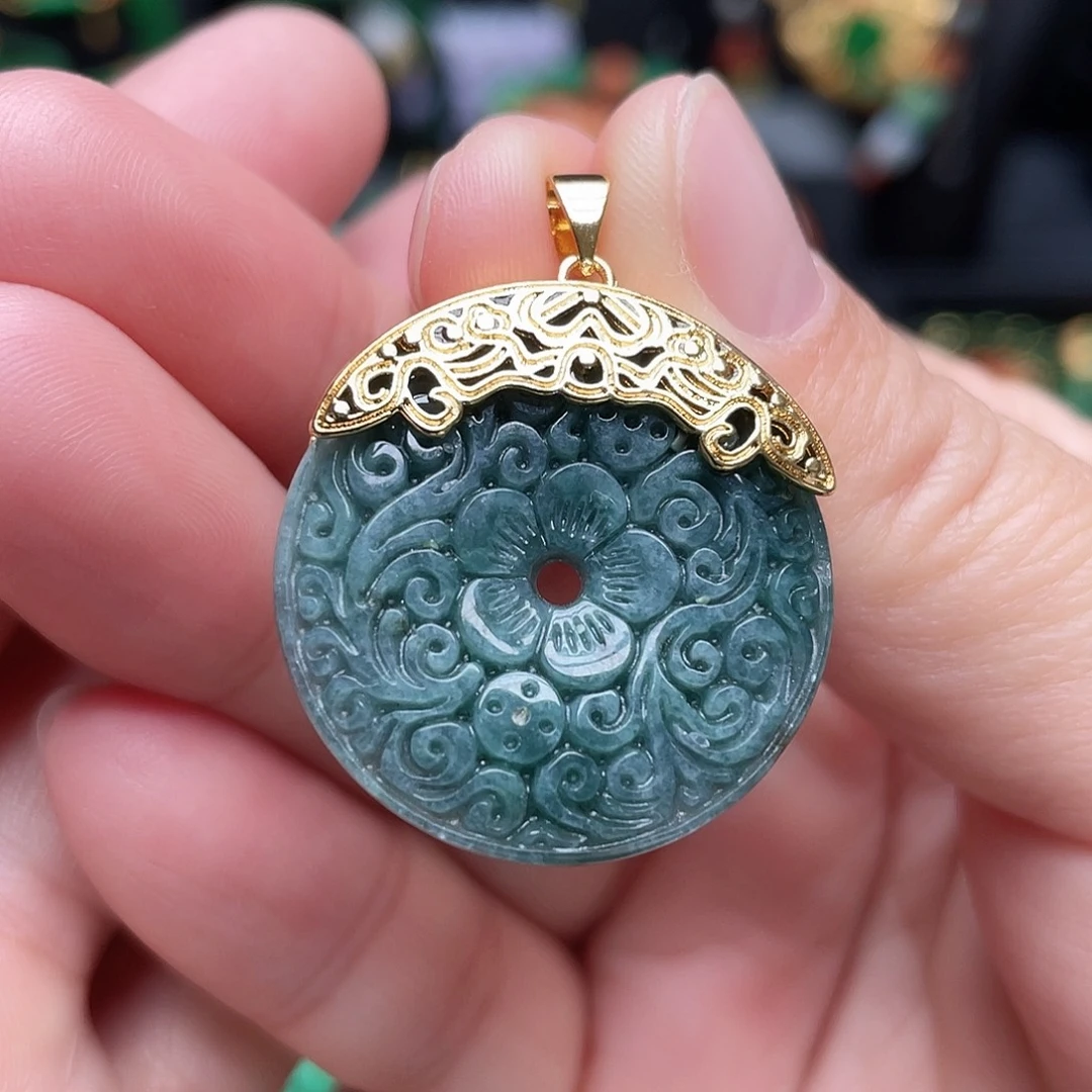 翡翠银S925镶嵌颈饰