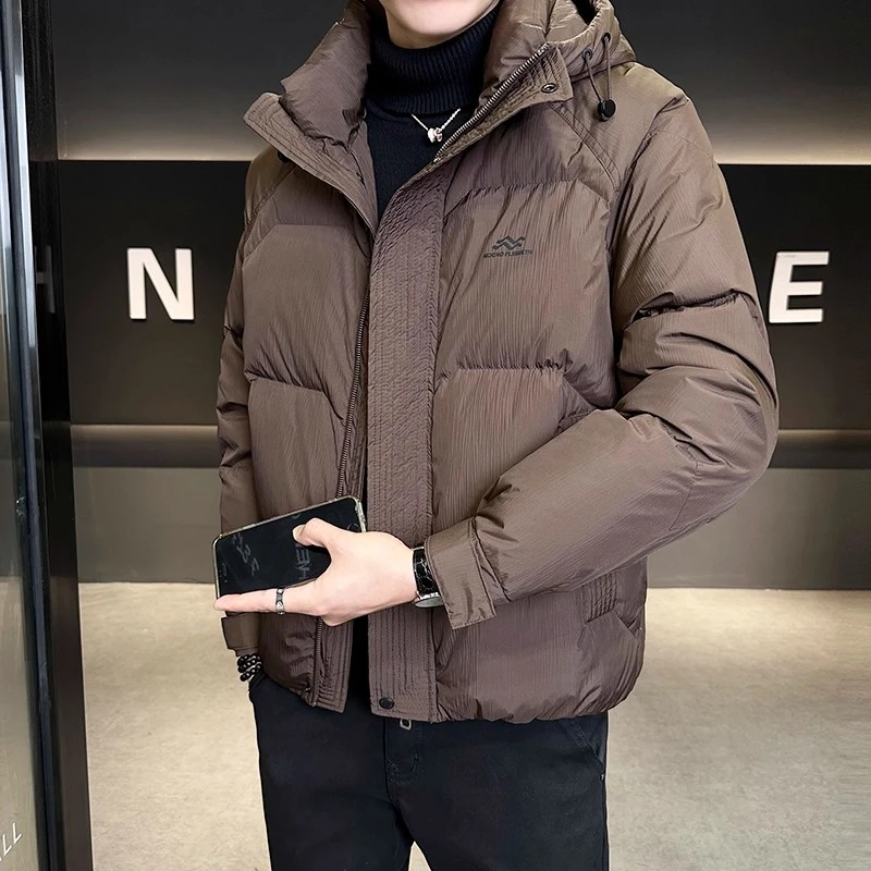 CQV羽绒服男装冬季加厚保暖新款短款潮牌帅气时尚高级感连帽外套