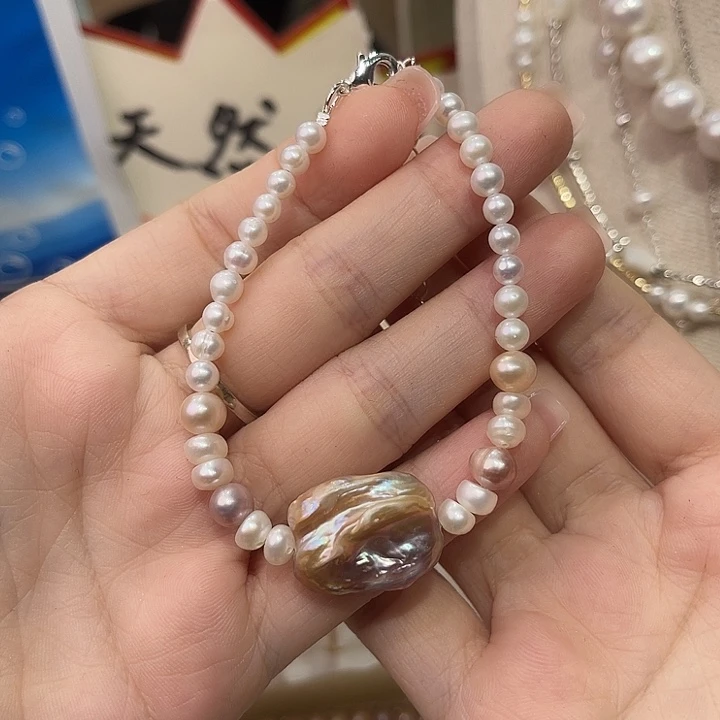 手绳合金淡水珍珠