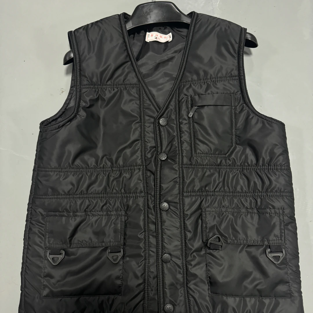 男士秋冬保暖纯色休闲商务百搭马甲男装加厚男款单件/1008